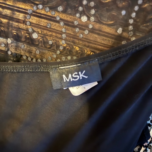 Elegant Black Dress with Beaded Overlay- MSK - Picture 2 of 4